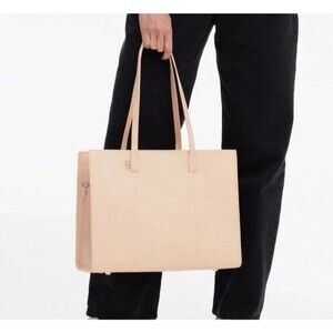 BEIS The Work Tote Beige Bag Travel Lg  With Strap/ Interior iPad Snap On Pouch